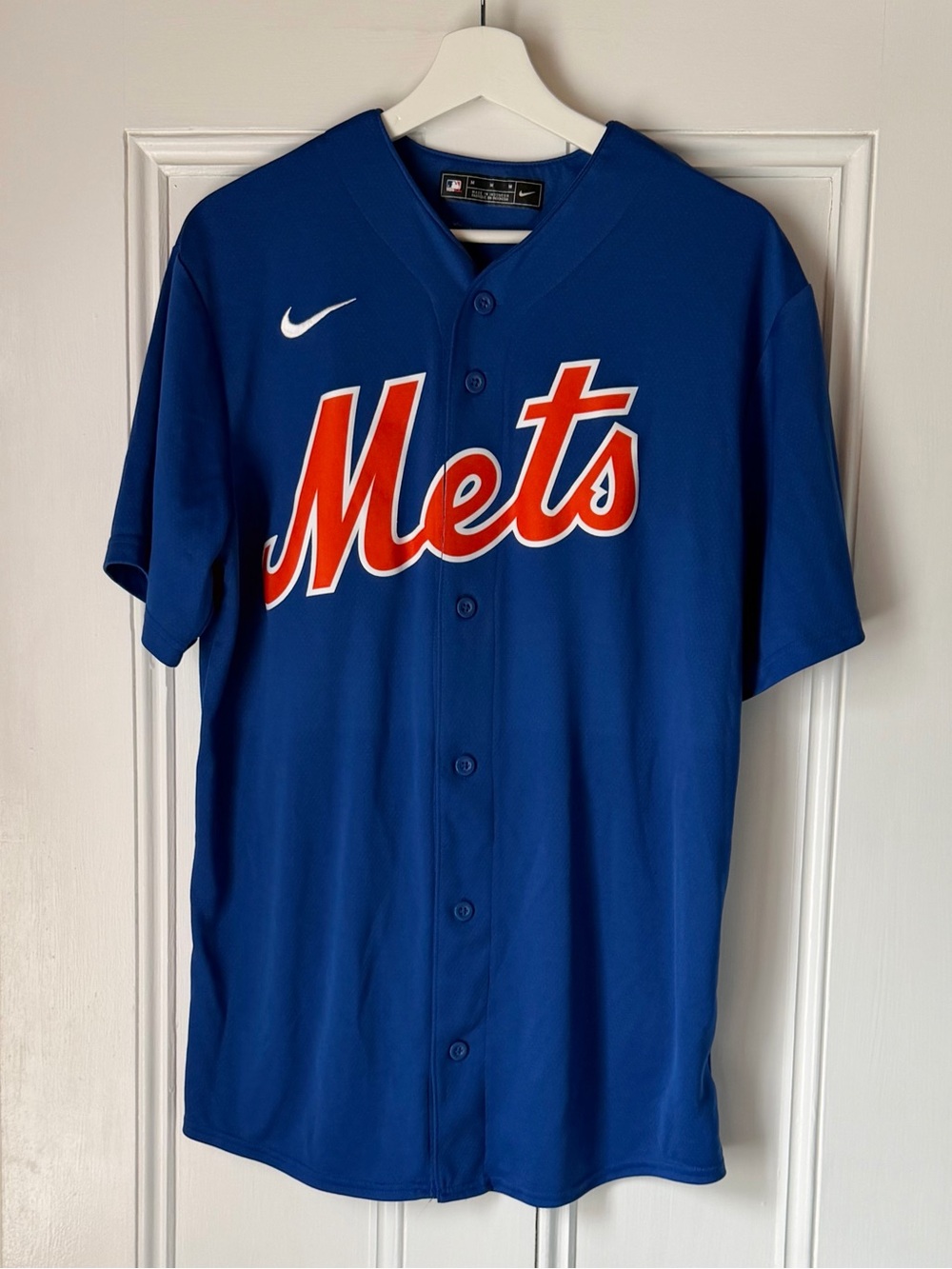 Nike TeamMLB New York Mets Size Medium Jersey With Company Name on Back